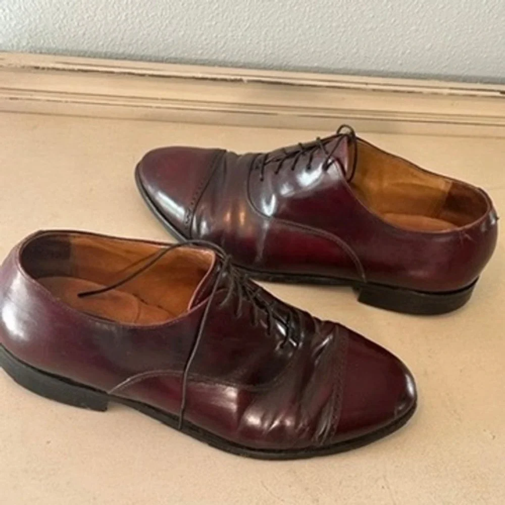 Bostonian Classics Oxford Dress Shoes Burgundy Cap Toe Leather Lace Up 26248